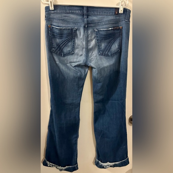 7 For All Mankind Size 29 Dojo in Santiago Canyon modest wide leg trouser hem - Picture 12 of 14